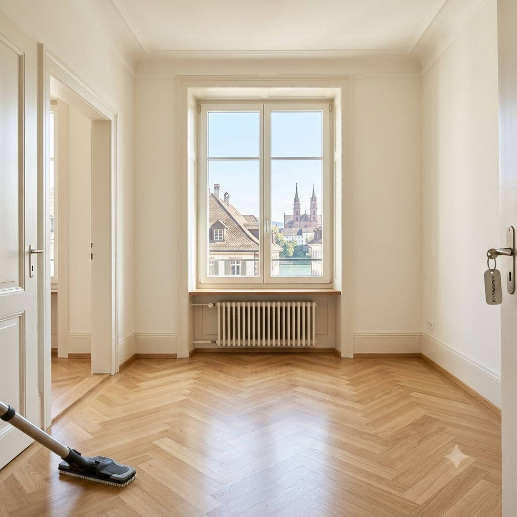Besenrein geräumte Wohnung in der Schweiz nach einer professionellen Haushaltsauflösung.